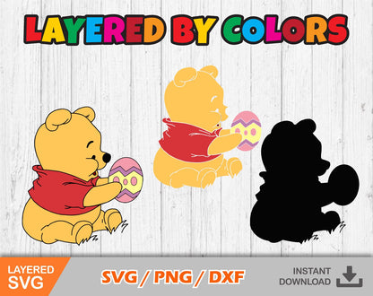 Cartoon Easter Clipart Set, Cartoon Easter Svg Files