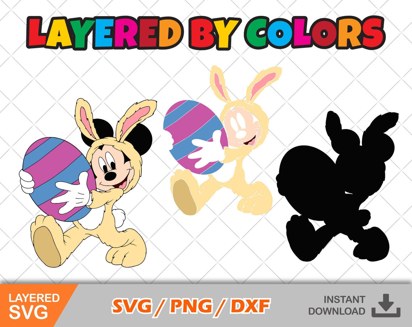 Mickey And Friends Easter Clipart Set, Mickey Easter Svg Cut Files