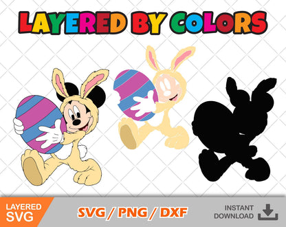 Mickey And Friends Easter Clipart Set, Mickey Easter Svg Cut Files