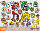 Mario Icons Clipart Bundle, Super Mario Svg Cut Files For Cricut / Silhouette