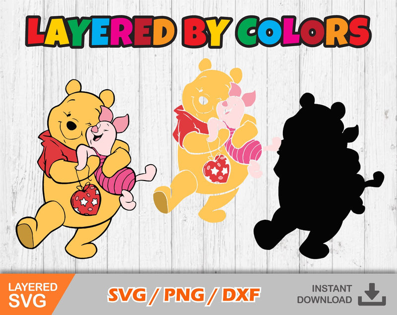 Pooh and Friends Valentine's Day clipart bundle, Valentines Day svg cut files for Cricut / Silhouette, Winnie the Pooh svg, png, dxf