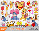 Pooh Valentine's Day Svg, Winnie the Pooh Valentines Day Clipart Set