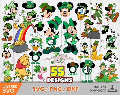 Mickey and Friends St Patricks Day Svg, Disney St. Patrick's Day Svg