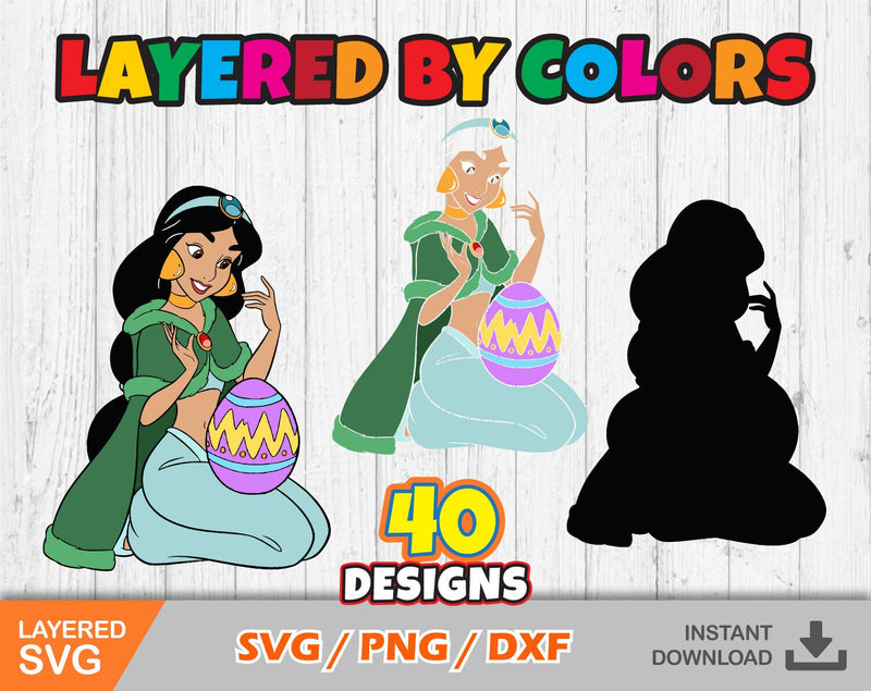 Princess Easter Clipart Set, Princess Easter Svg Cut Files For Cricut / Silhouette