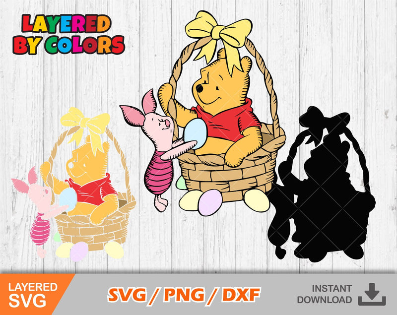 Pooh And Piglet Easter Svg, Pooh Easter Clipart