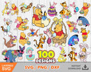 Pooh And Friends Easter Svg, Pooh And Friends Easter Clipart Set