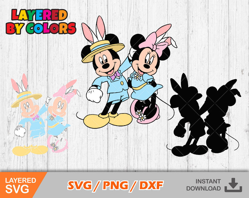 Mickey & Minnie Easter Svg, Mickey & Minnie Easter Png