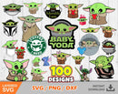 Baby Yoda Clipart Bundle, Baby Yoda Svg Cut Files For Cricut / Silhouette