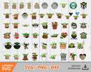 Baby Yoda 100 cliparts bundle, Baby Yoda svg cut files for Cricut / Silhouette, baby yoda png, star wars svg, png, dxf