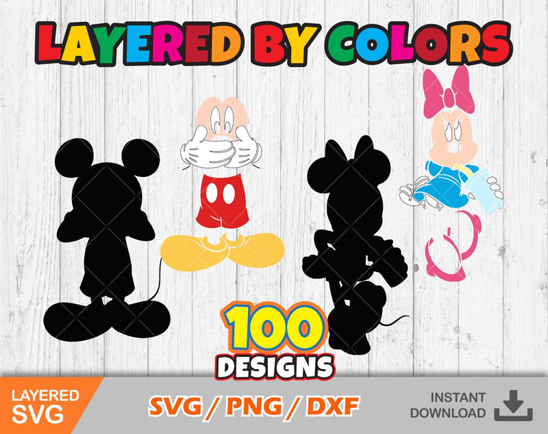 Mickey and Minniee clipart set, Mickey svg cut files for Cricut / Silhouette, png, dxf, Mickey png, instant download