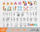 Elemental Clipart Set, Elemental Ember And Wade Svg Cut Files