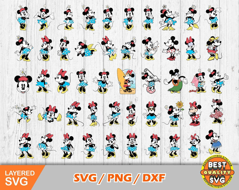 Classic Minnie Svg Bundle, 100 Minnie Mouse Png & Svg Cut Files