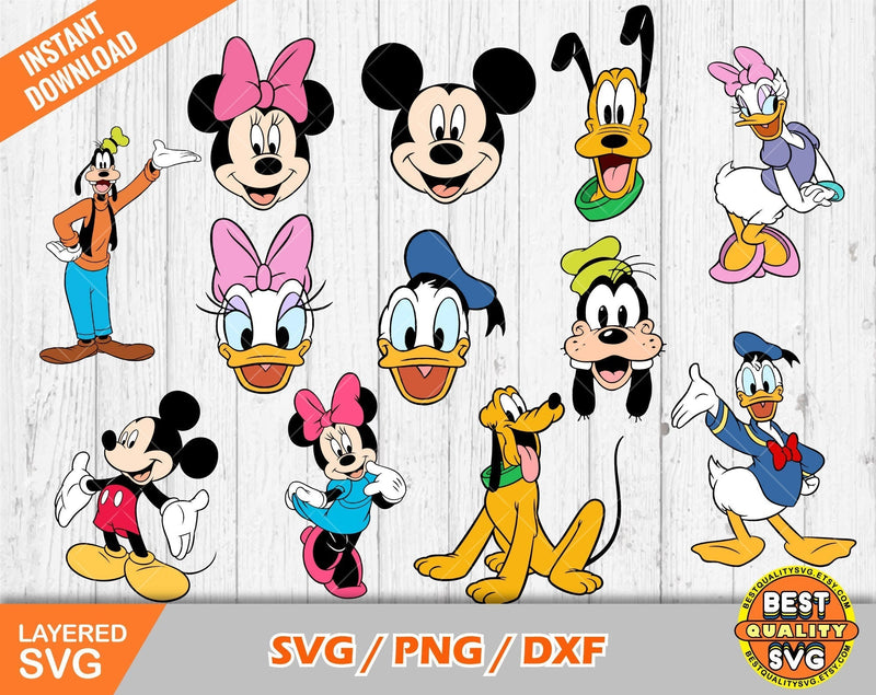 Mickey And Friends Clipart, Mickey Svg Cut Files For Cricut / Silhouette