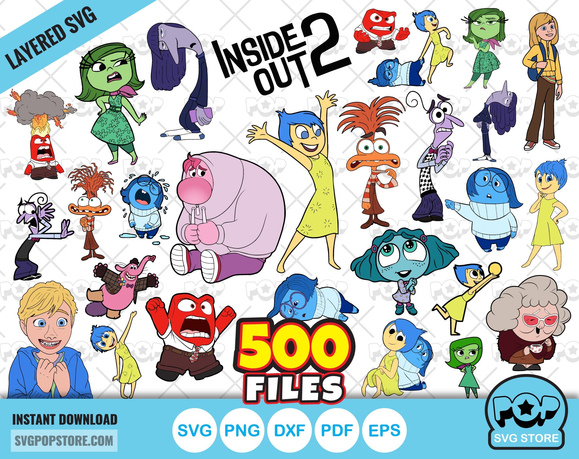 Inside Out 2 BIG BUNDLE 500 files, Inside Out svg cut files for Cricut