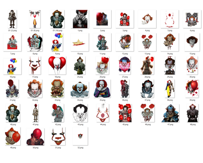 Pennywise Clown PNG Bundle, Pennywise Clown Halloween, Scary Halloween, Horror Characters, Halloween svg, png digital file.
