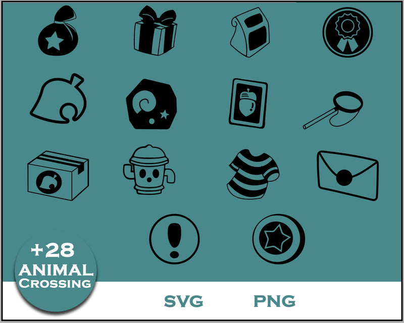 28+ Item icons Svg Bundle, Animal Crossing Svg Bundle, Animal Crossing Svg, Cartoon svg, png digital file