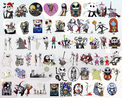 170+ Jack skellington PNG, Nightmare Before Christmas svg, Horror Jack Skellington Bundle png for cricut