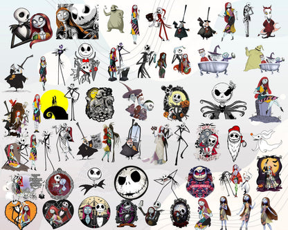 170+ Jack skellington PNG, Nightmare Before Christmas svg, Horror Jack Skellington Bundle png for cricut
