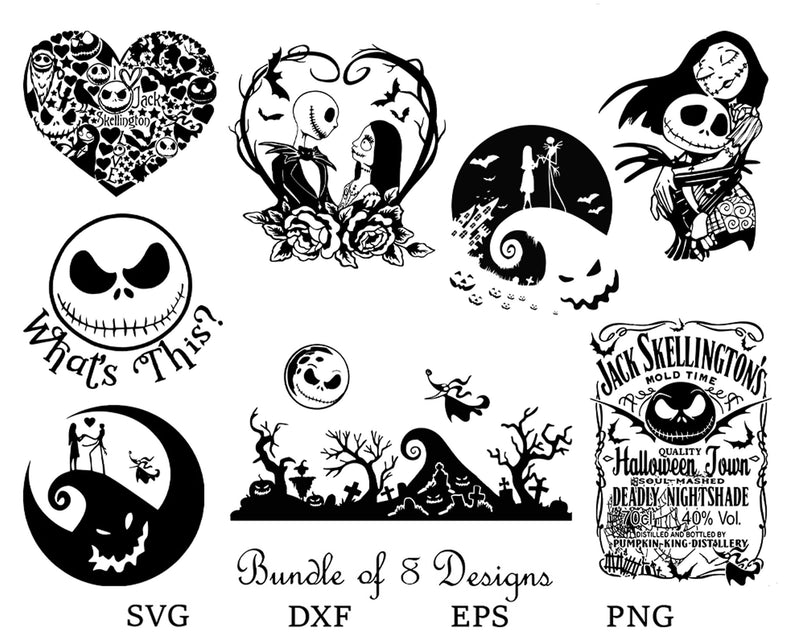 Jack and Sally svg, Nightmare Before svg, Mega Jack Skellington svg