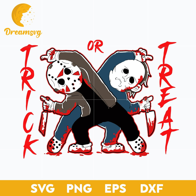 Jason voorhees and michael myers trick or treat svg, Halloween svg, png, dxf, eps digital file.