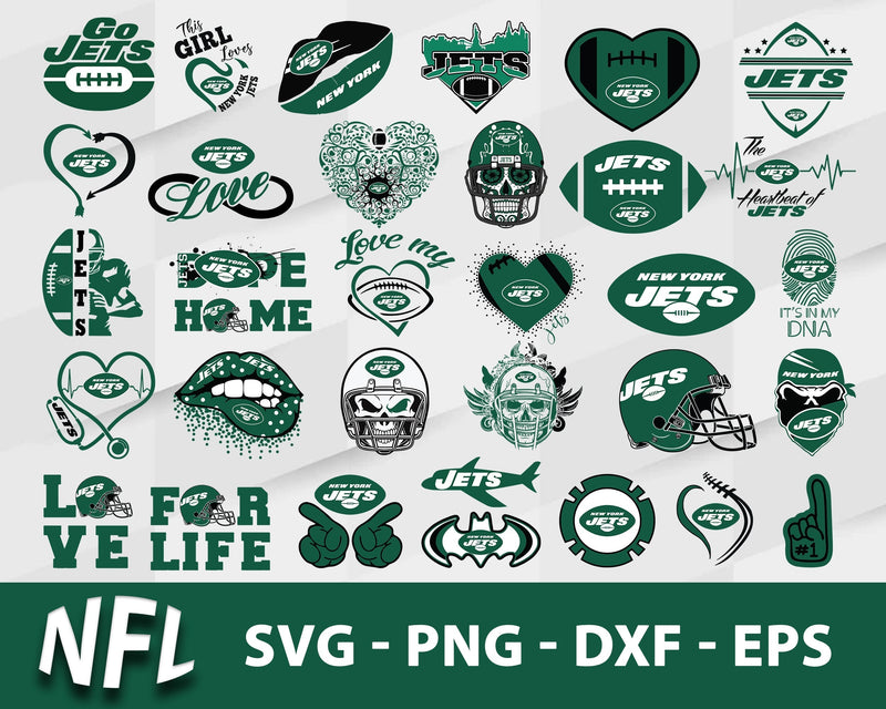 New York Jets Svg Bundle, New York Jets Svg, Sport Svg, Nfl Svg, Png, Dxf, Eps Digital File.