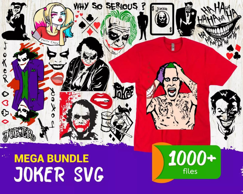 Joker Clipart Bundle, PNG & SVG Cut Files for Cricut & Silhouette