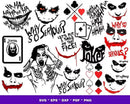 Joker Svg Bundle, Joker SVG Cut Files, Joker PNG, Joker Clipart, Silhouette Vector Cut Files