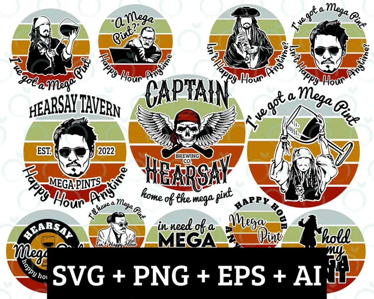 Johnny depp svg Bundle 4 - Digital Dowload