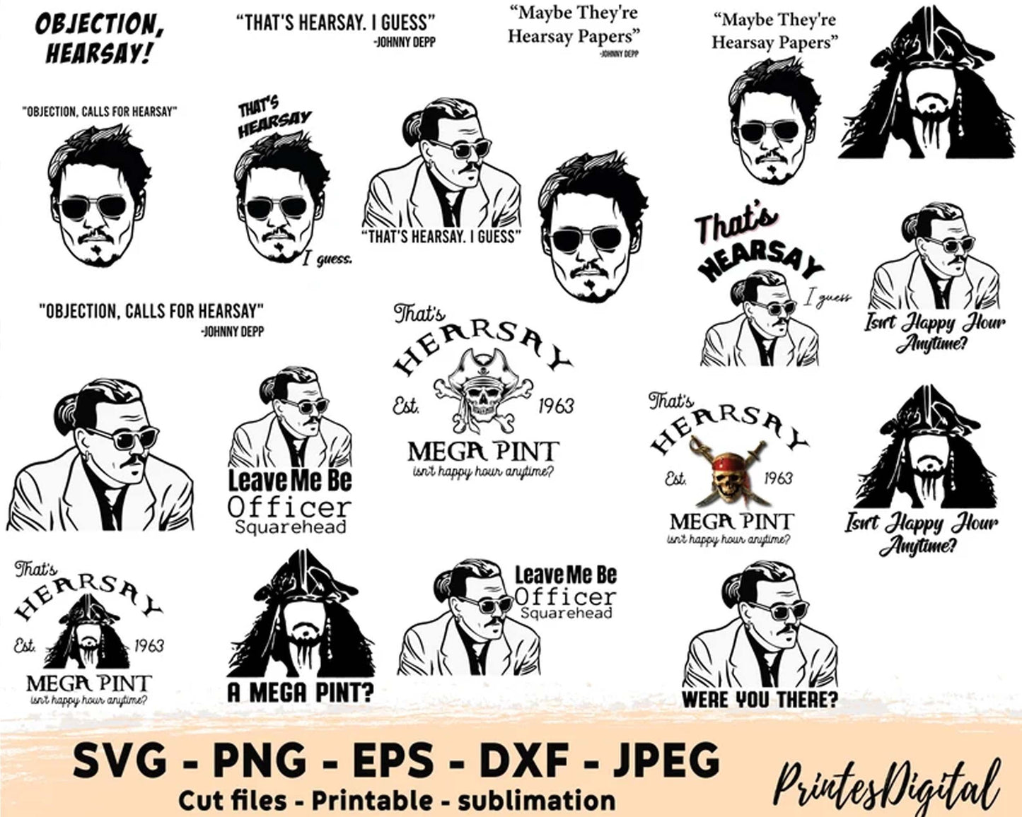 Johnny depp svg Bundle 5 - Digital Dowload