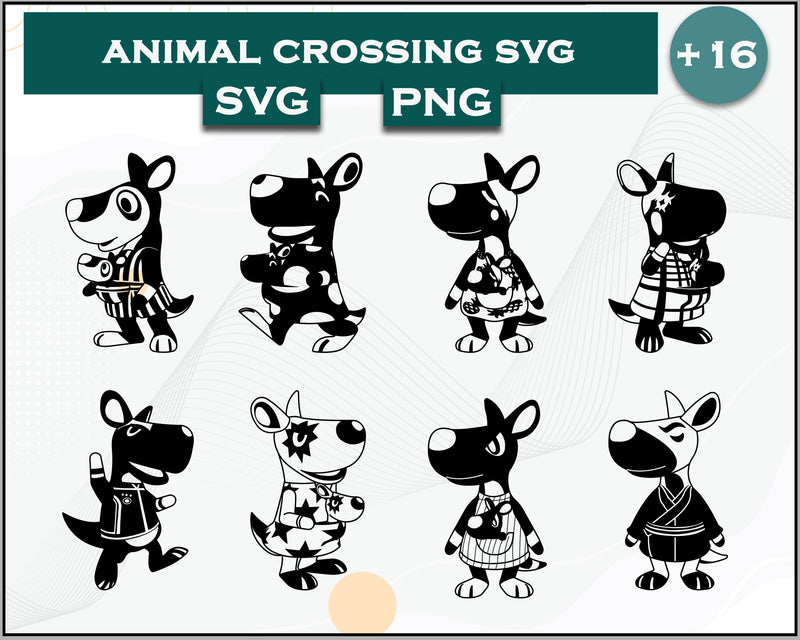 16+ Kangaroo Svg Bundle, Animal Crossing Svg Bundle, Animal Crossing Svg, Cartoon svg, png digital file