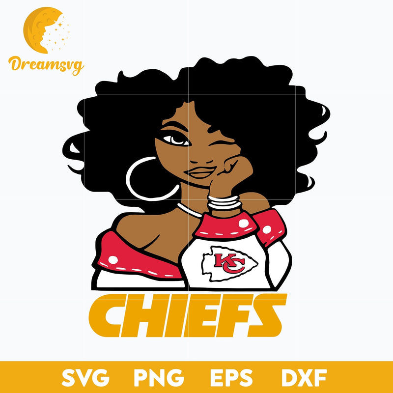 Kansas City Chiefs Gril Nfl Svg, Kansas City Chiefs Svg, Sport Svg, Nfl Svg, Png, Dxf, Eps Digital File.