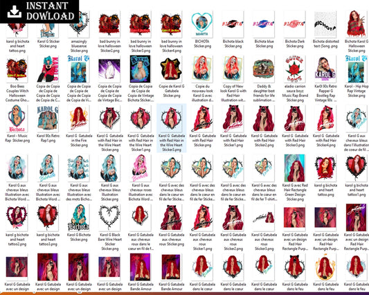 425+ Mega Bundle Karol G red hair svg 2022, Karol G Bichota singer png files, Silhouette, Digital download