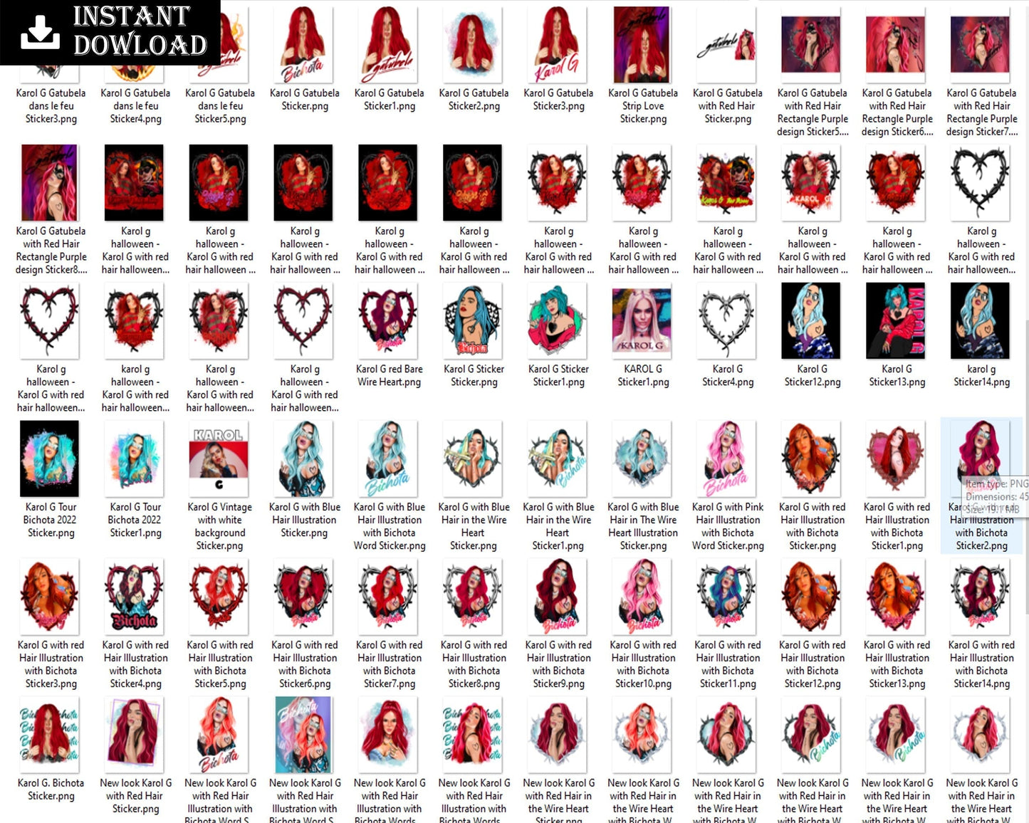 425+ Mega Bundle Karol G red hair svg 2022, Karol G Bichota singer png files, Silhouette, Digital download