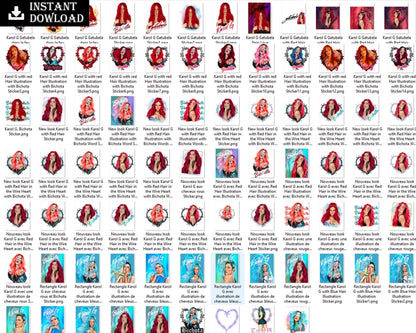 425+ Mega Bundle Karol G red hair svg 2022, Karol G Bichota singer png files, Silhouette, Digital download