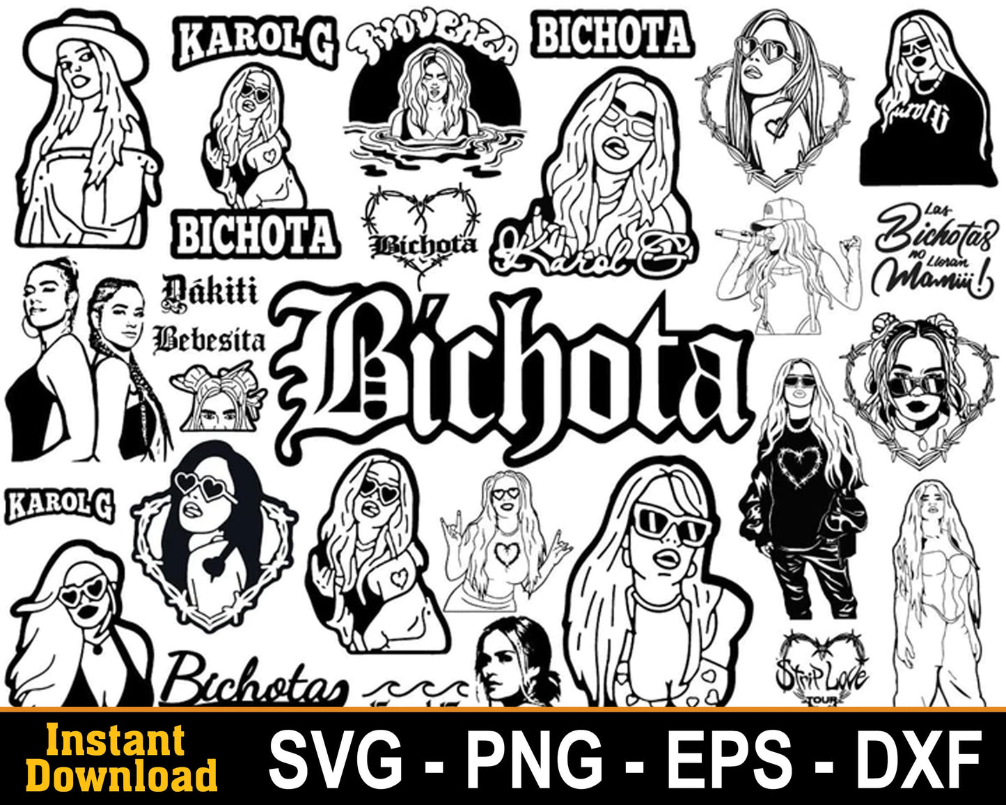 425+ Mega Bundle Karol G red hair svg 2022, Karol G Bichota singer png files, Silhouette, Digital download