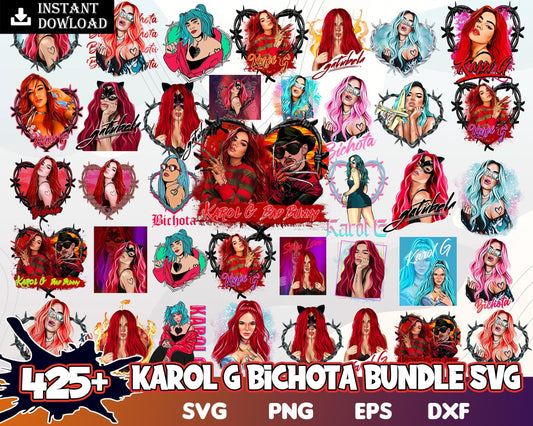 425+ Mega Bundle Karol G red hair svg 2022, Karol G Bichota singer png files, Silhouette, Digital download