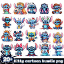 Stitch Cartoon Bundle 20+ PNG