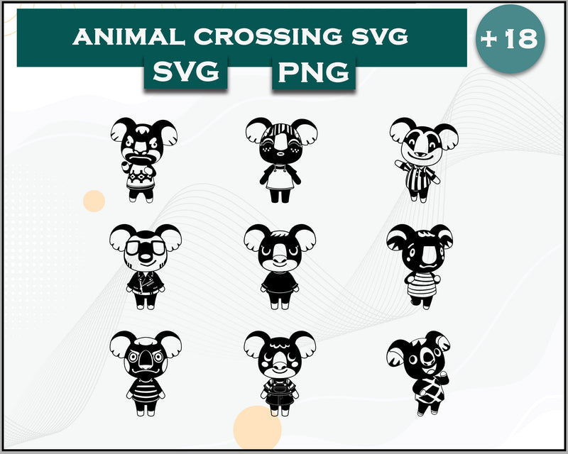 18+ Koala Svg Bundle, Animal Crossing Svg Bundle, Animal Crossing Svg, Cartoon svg, png digital file