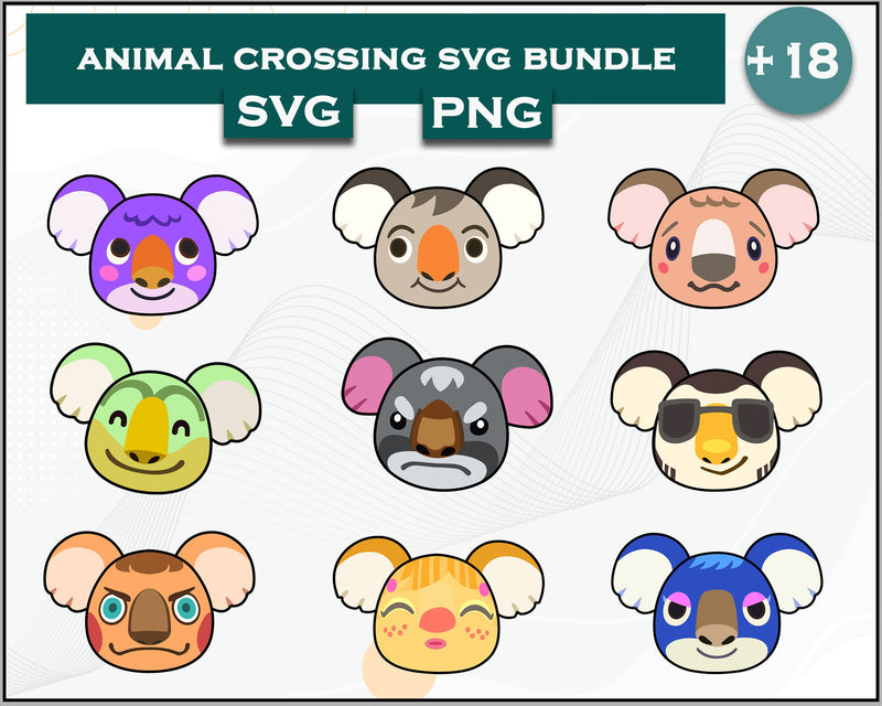 18+ Koala Svg Bundle, Animal Crossing Svg Bundle, Animal Crossing Svg, Cartoon svg, png digital file