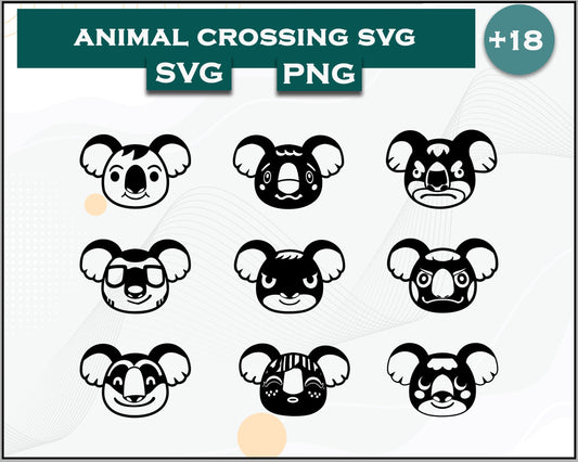 18+ Koala Svg Bundle, Animal Crossing Svg Bundle, Animal Crossing Svg, Cartoon svg, png digital file