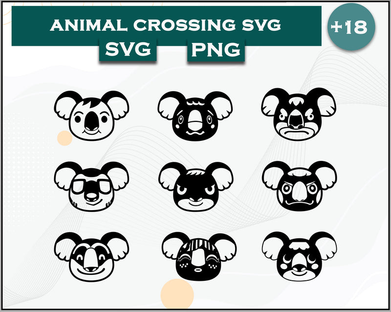 18+ Koala Svg Bundle, Animal Crossing Svg Bundle, Animal Crossing Svg, Cartoon svg, png digital file