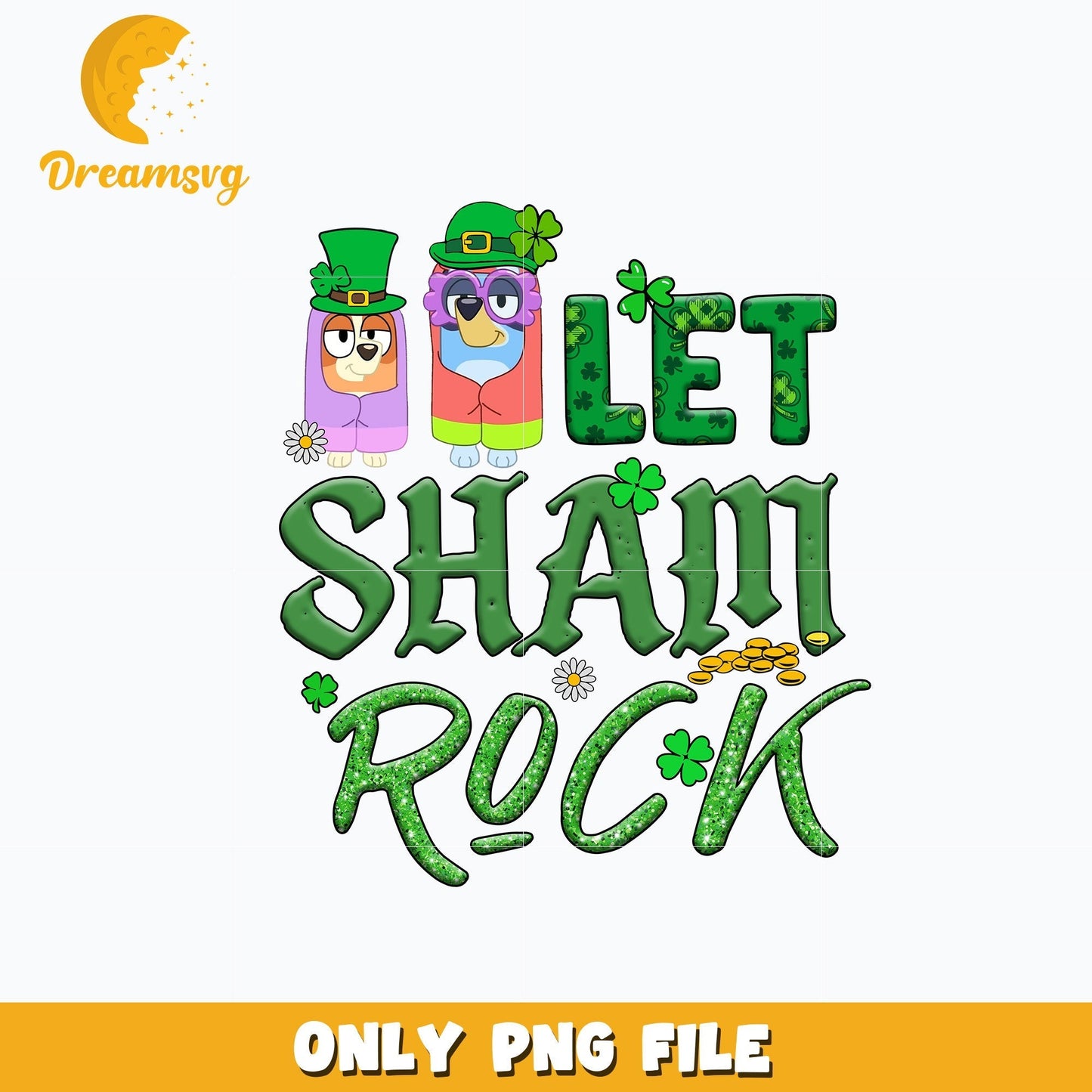 Bluey lets shamrock patrick's day Png