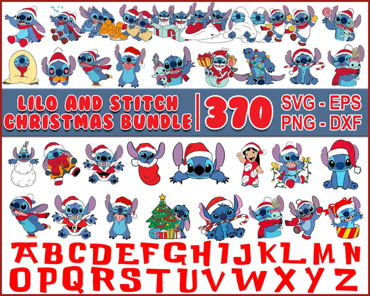 370+ Lilo And Stitch Christmas Bundle 2022, Disney Xmas Svg, Lilo And Stitch Svg png eps dxf, Instant Download CRM07112203