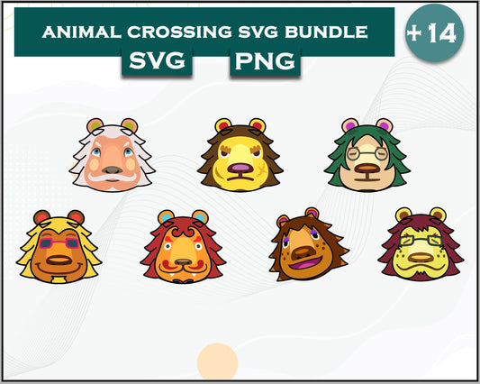 14+ Lion Svg Bundle, Animal Crossing Svg Bundle, Animal Crossing Svg, Cartoon svg, png digital file