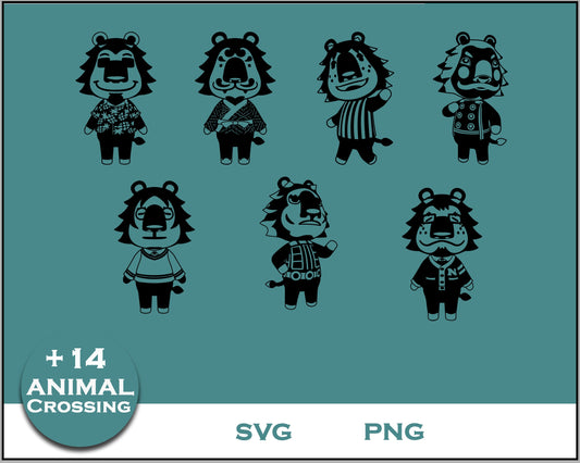 14+ Lion Svg Bundle, Animal Crossing Svg Bundle, Animal Crossing Svg, Cartoon svg, png digital file