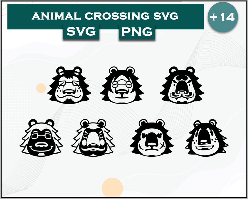 14+ Lion Svg Bundle, Animal Crossing Svg Bundle, Animal Crossing Svg, Cartoon svg, png digital file