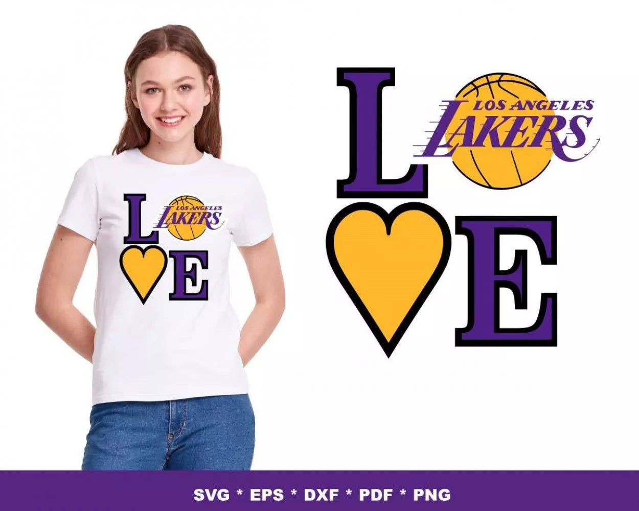 Los Angeles Lakers Clipart Bundle, PNG & SVG Cut Files for Cricut & Silhouette