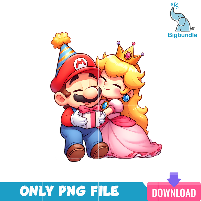 Super Mario And Peach Princess PNG