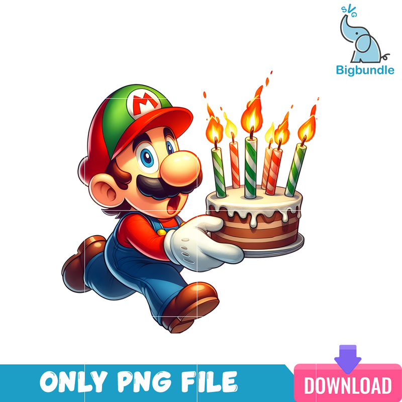 Super Mario Birthday Cake PNG