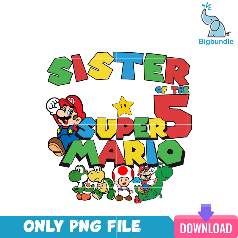 Sister Of The Five Super Mario PNG